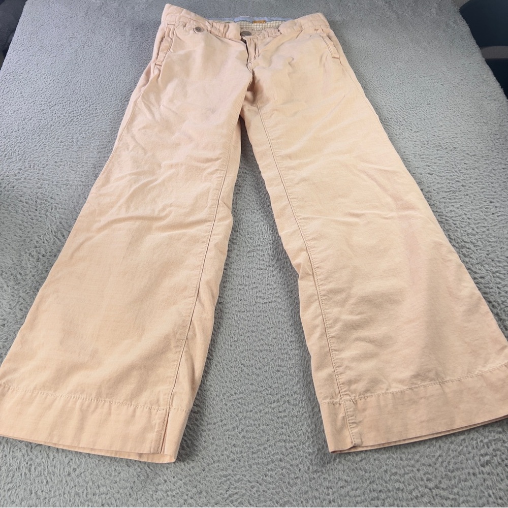Pilcro Pants Womens 29 Pink Salmon Wide Leg Trousers Boho Low Rise Anthropologie